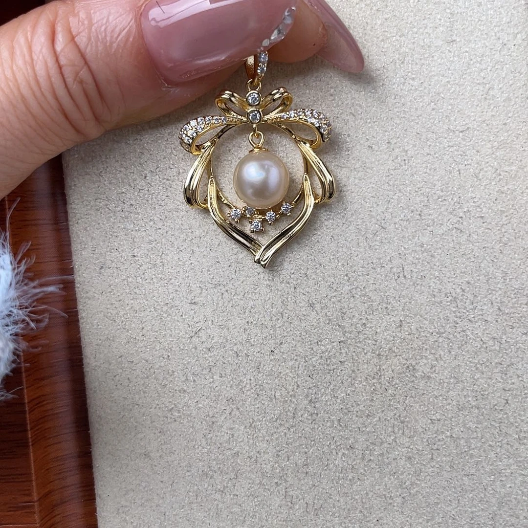 银S925镶嵌吊坠(不含链)海水珍珠