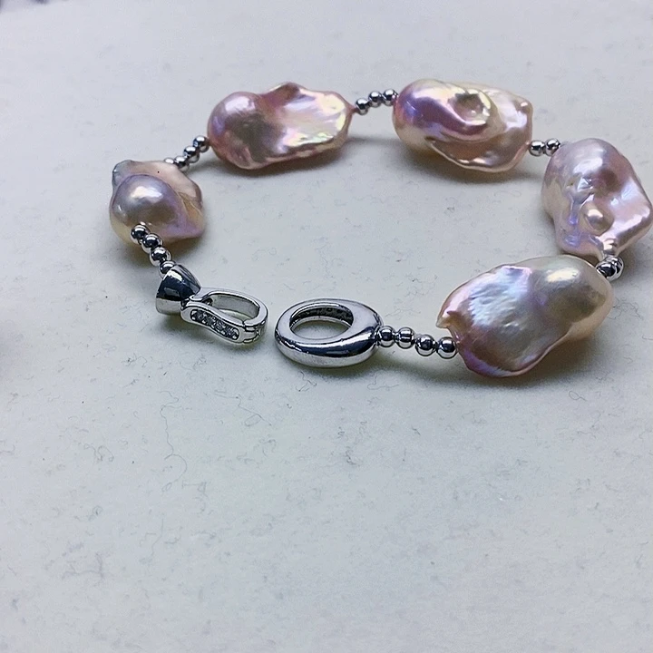 银S925镶嵌耳饰淡水珍珠