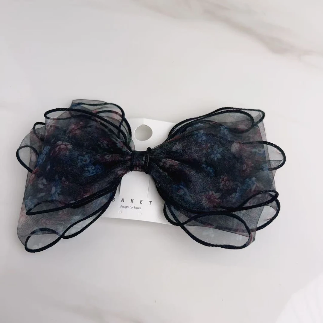 MY SISTERS韩国东大门碎花立体蝴蝶结弹簧夹