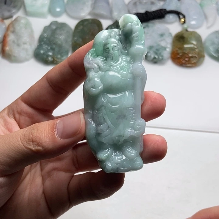 翡翠未镶嵌颈饰关二爷23