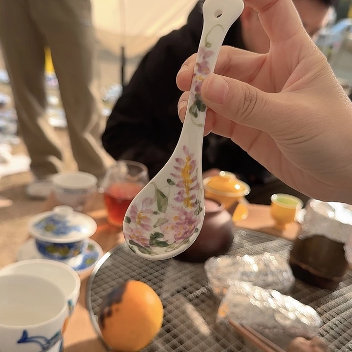 陶瓷景德镇陶瓷手工手绘作品勺子