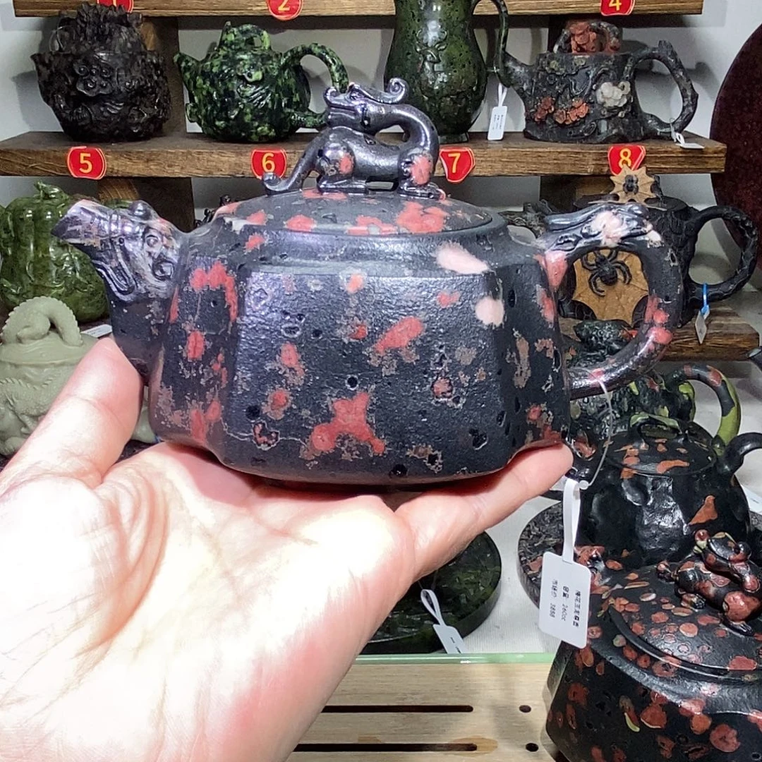 富***祥安山玉梅花玉龙尊壶260C