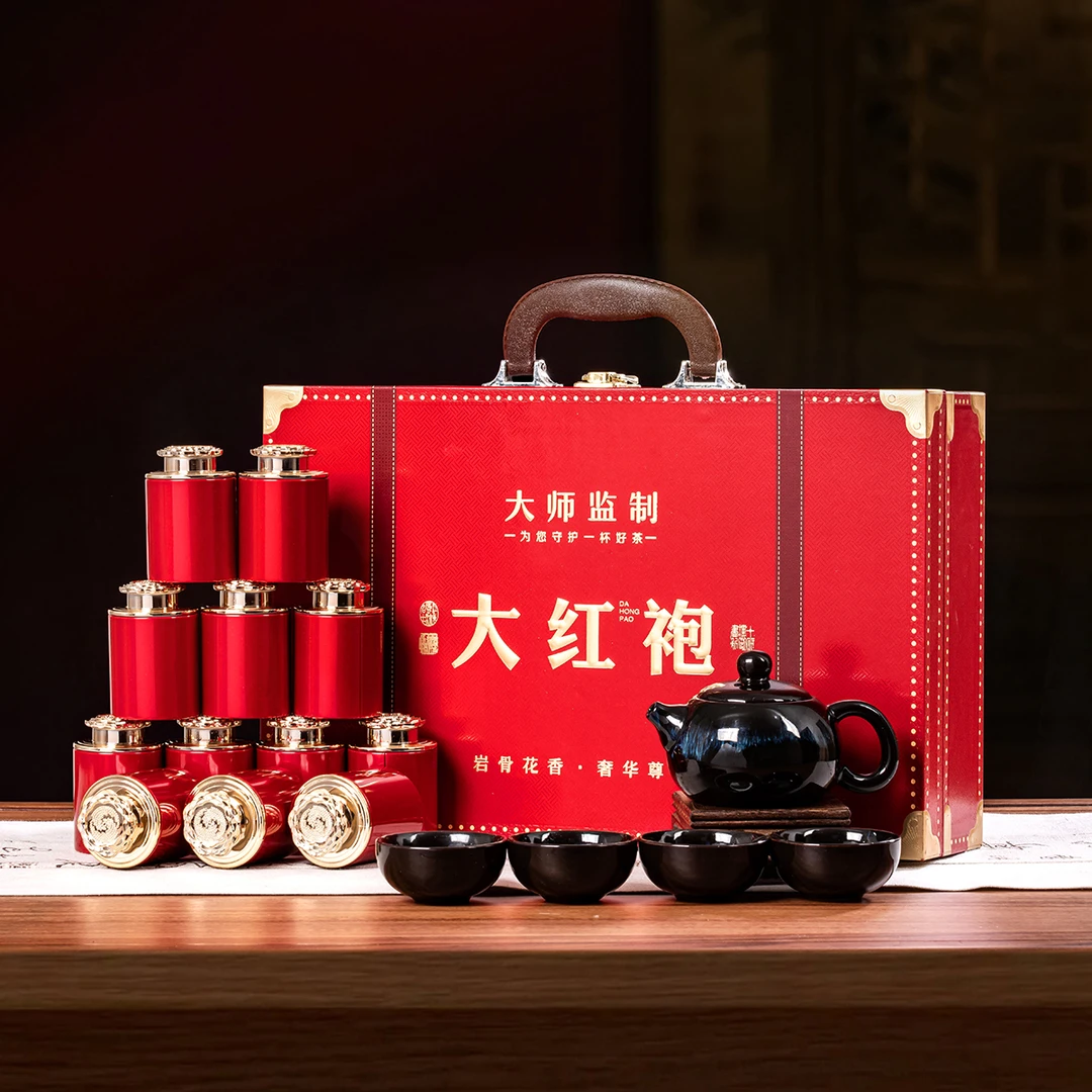 武夷大红袍茶叶精选高山岩茶新茶浓香型茶叶礼盒装过年送礼送长辈