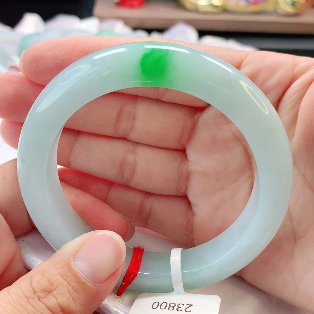 翡翠未镶嵌手镯57正