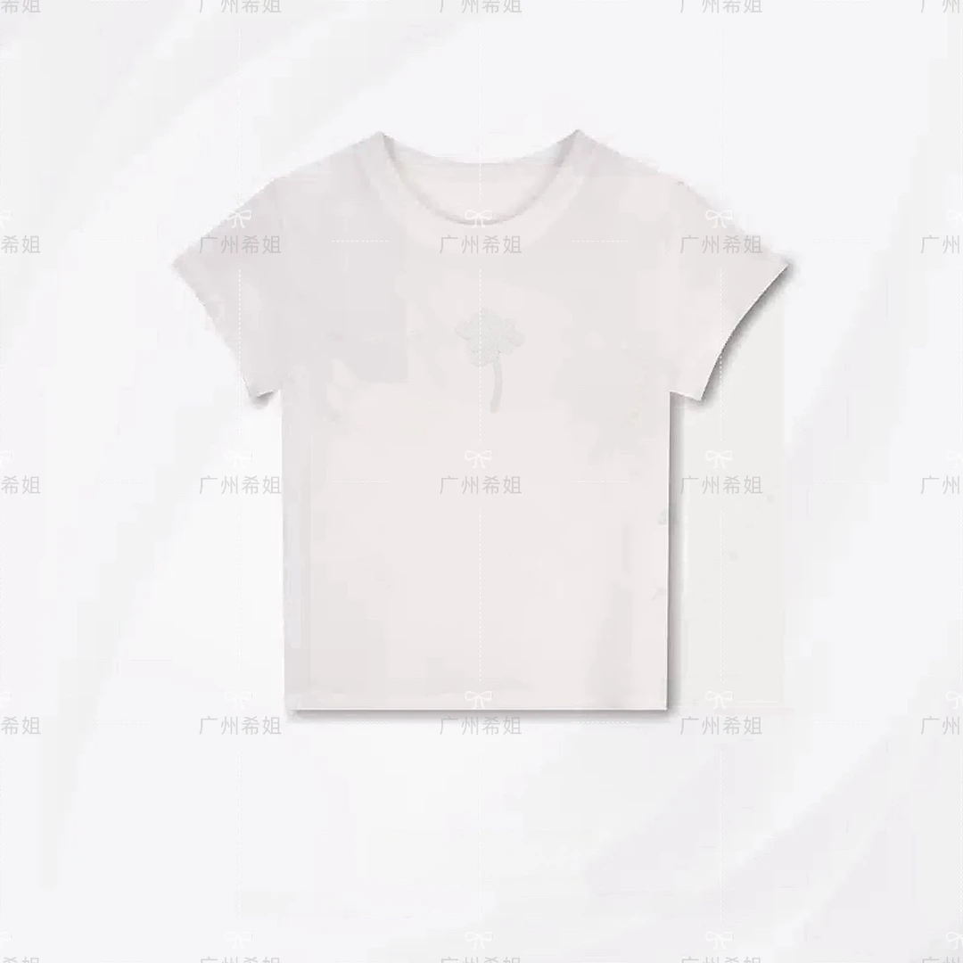 【花朵】法式气质莱赛尔天丝独特漂亮上衣高级松弛感薄款刺绣T恤女