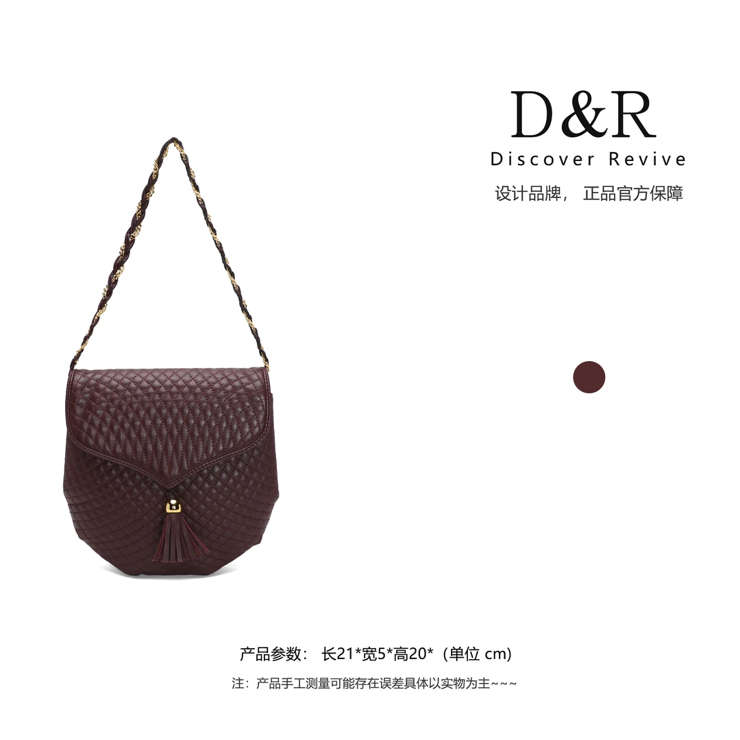 Discover Revive【买手店新款】时尚潮流手提单肩包包E791-酒红