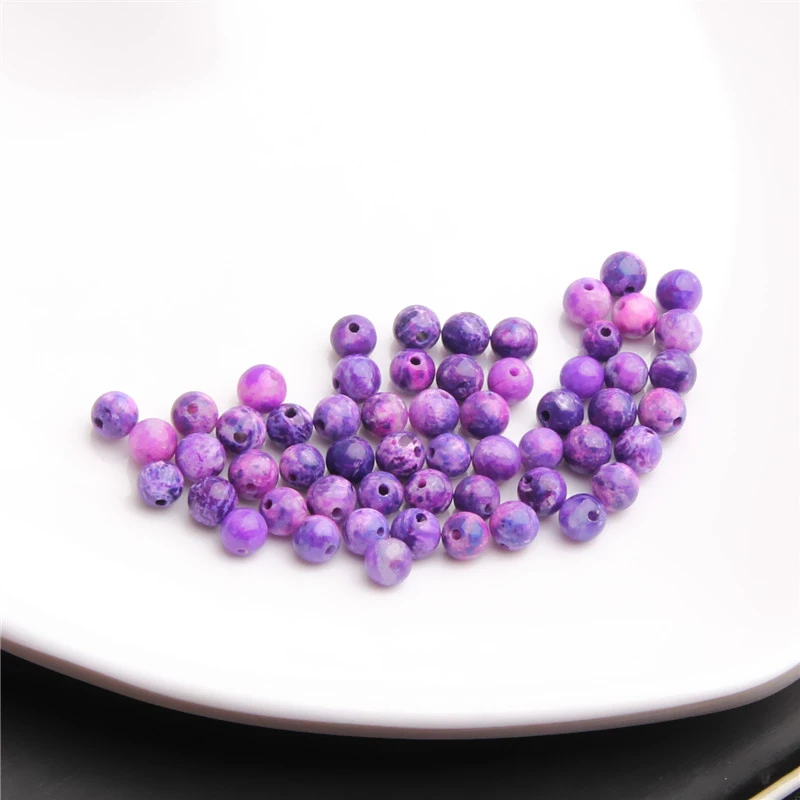 老料奶昔紫舒6MM圆珠散珠 K0101 多样性发一