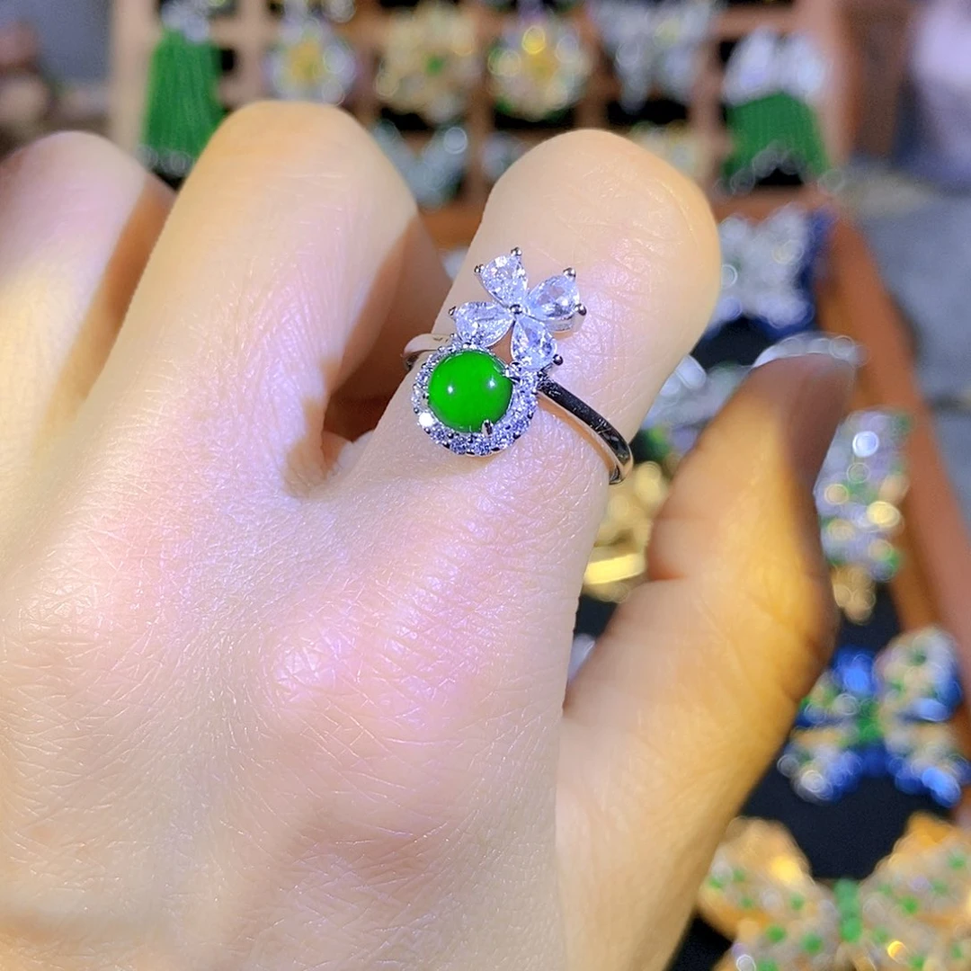 银S925镶嵌把件翡翠