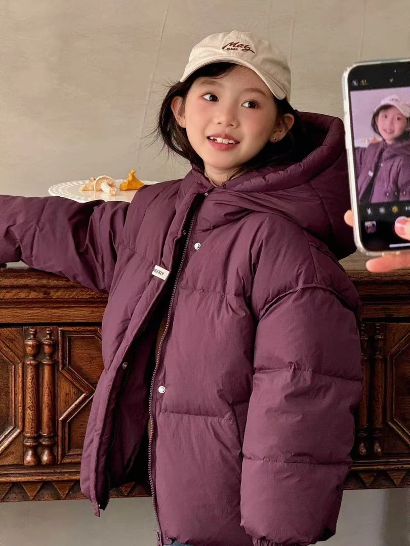 【云朵小葵】女童冬季英文贴布休闲羽绒服1039