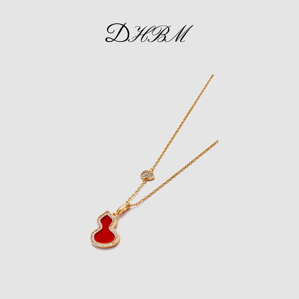 合金项链 【DHBM项链】CNC精工红色葫芦项链锁骨链毛衣链 QE005B