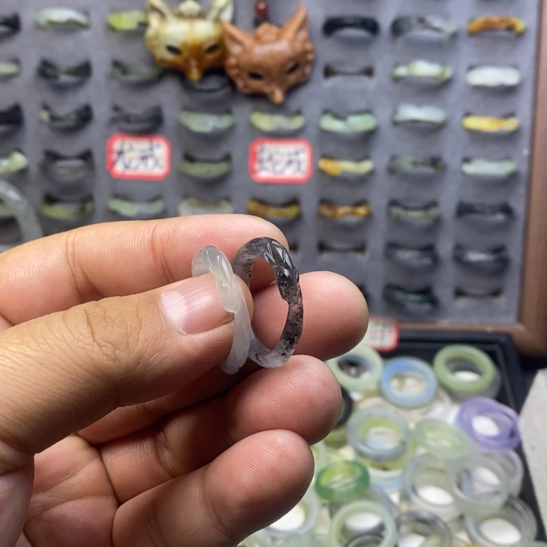 蛇纹石玉戒指未镶嵌阿**4