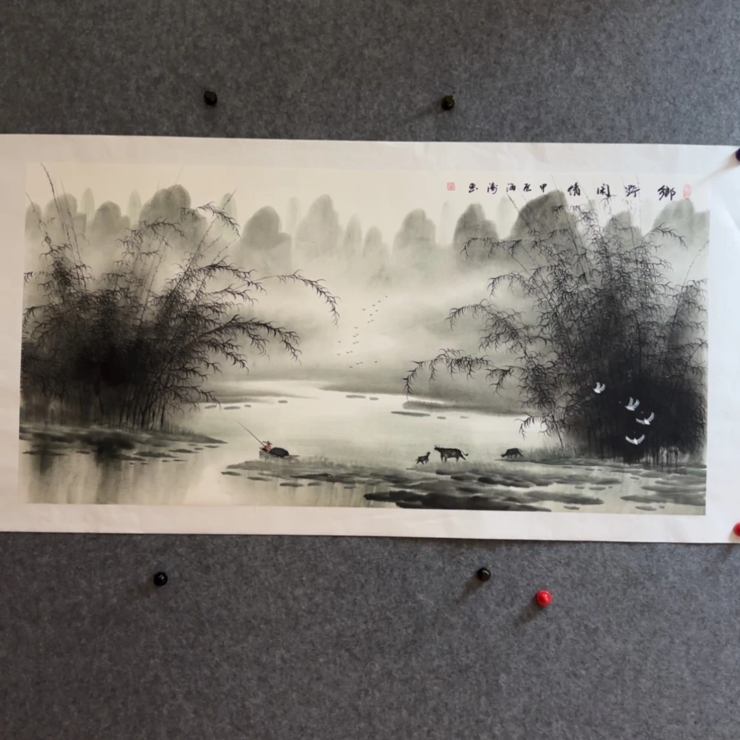 国画国画作品李海涛四尺整张水墨漓江