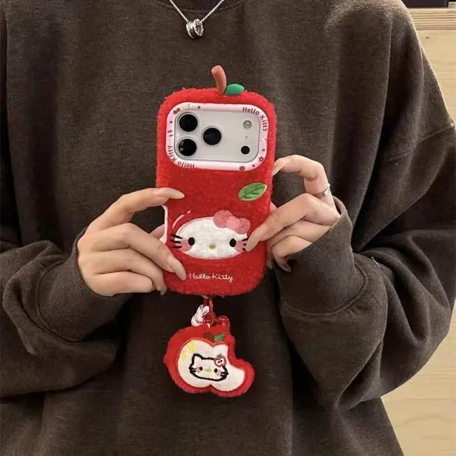毛绒苹果KT猫适用iPhone17promax时尚个性16手机壳可爱15少女心14