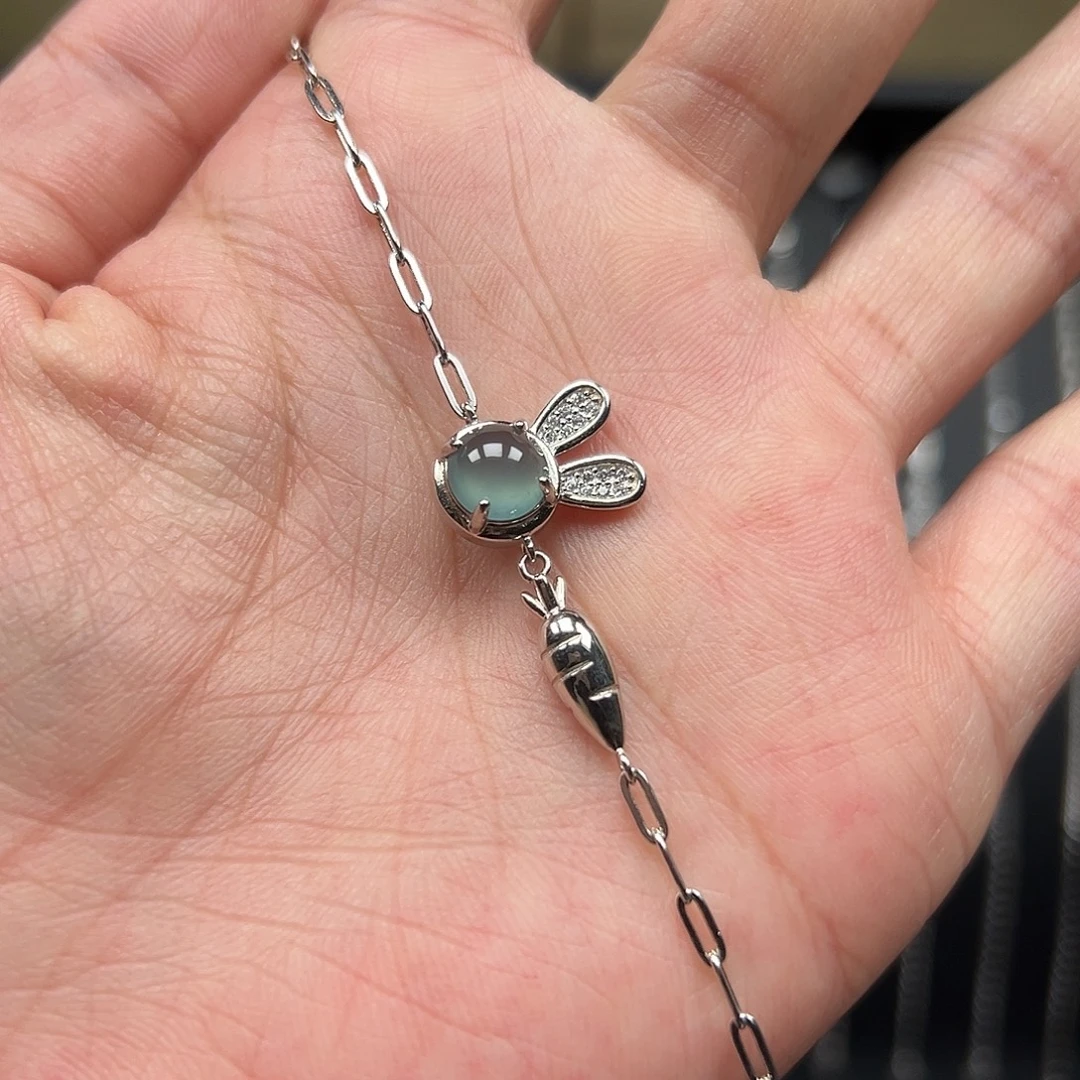 翡翠银S925镶嵌手链