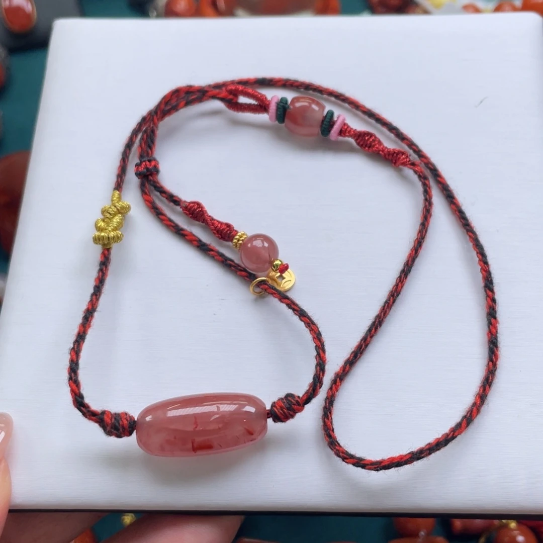 南红玛瑙未镶嵌开播福利川料南红桶珠锁骨链