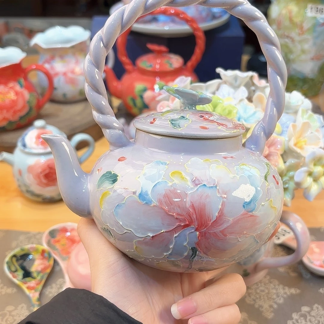 景德镇手绘高温釉下彩陶瓷茶具