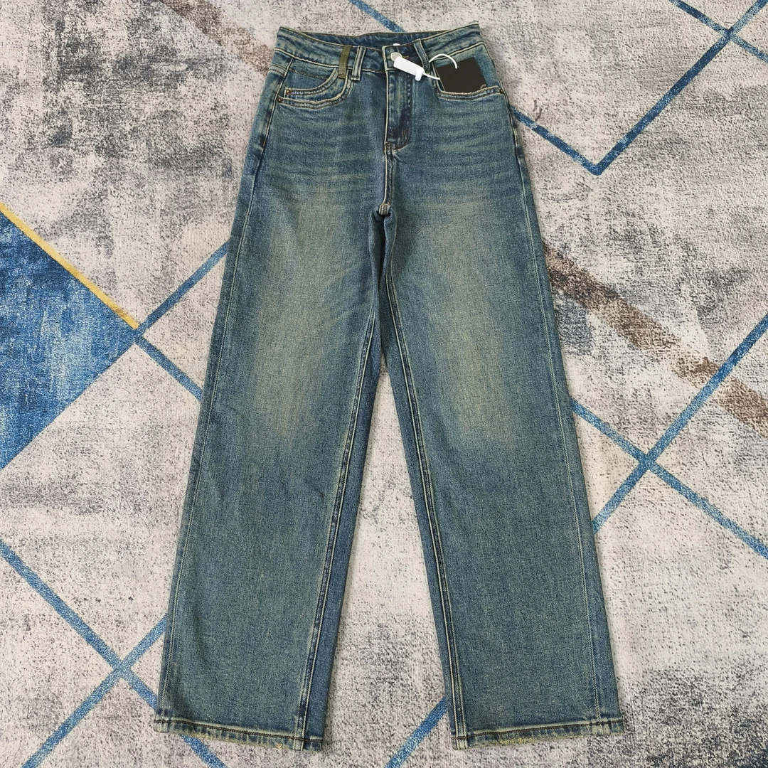 二师兄牛仔春季直筒拖地裤小个子98612款Q11