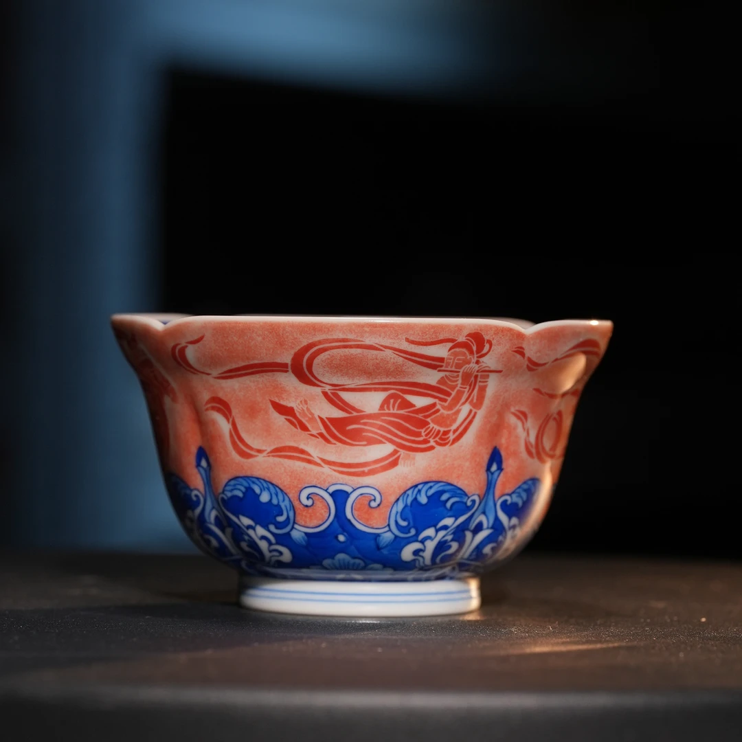 【景德詺兮】敦煌·飞天葵口杯MX2069