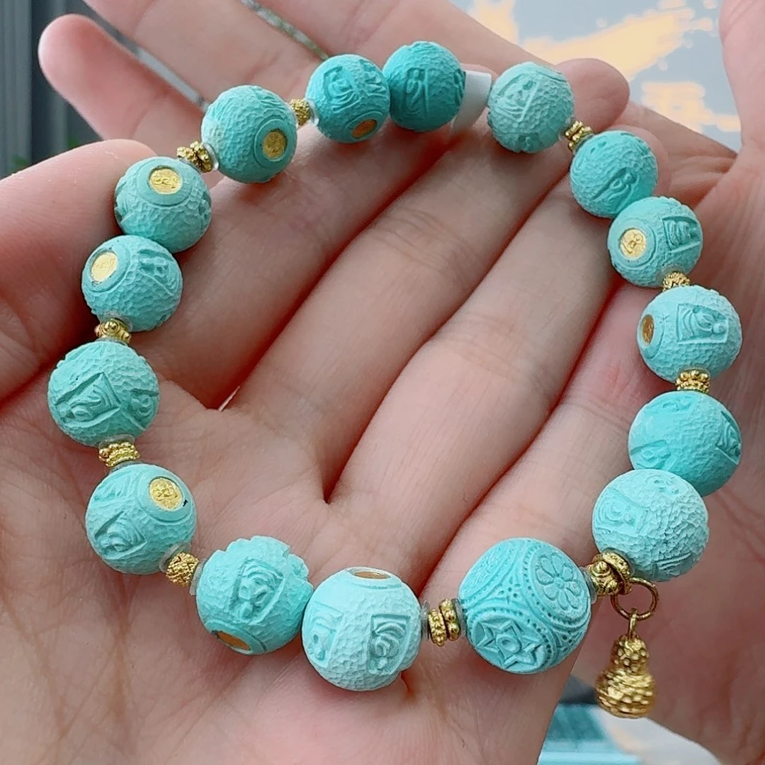 18K金镶嵌绿松石珠宝奇石