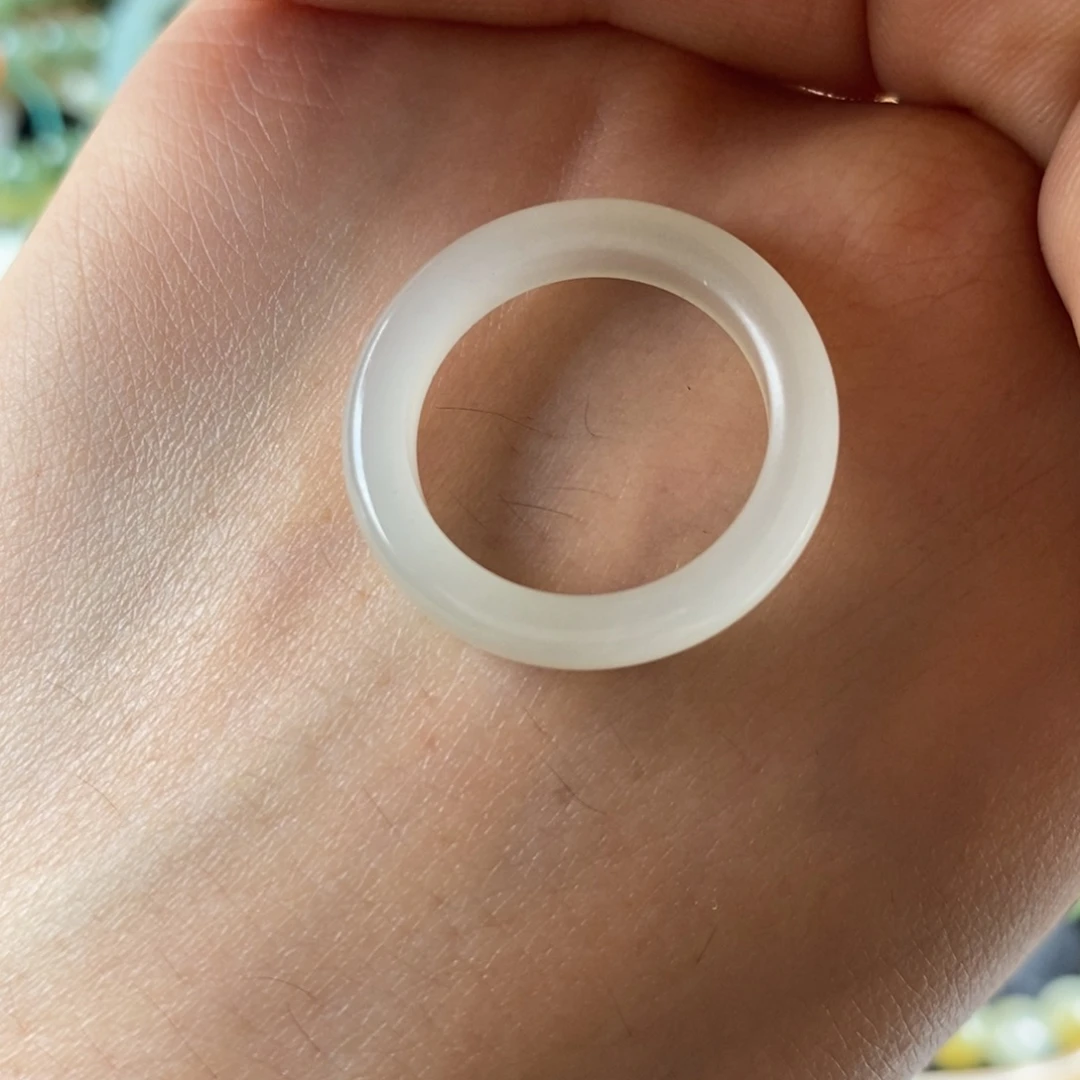 和田玉未镶嵌戒圈冰底戒圈18内径