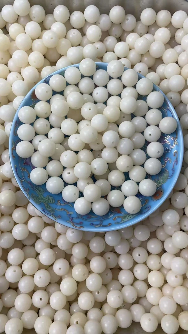 天然白菩提珠可染色卡12mm圆珠