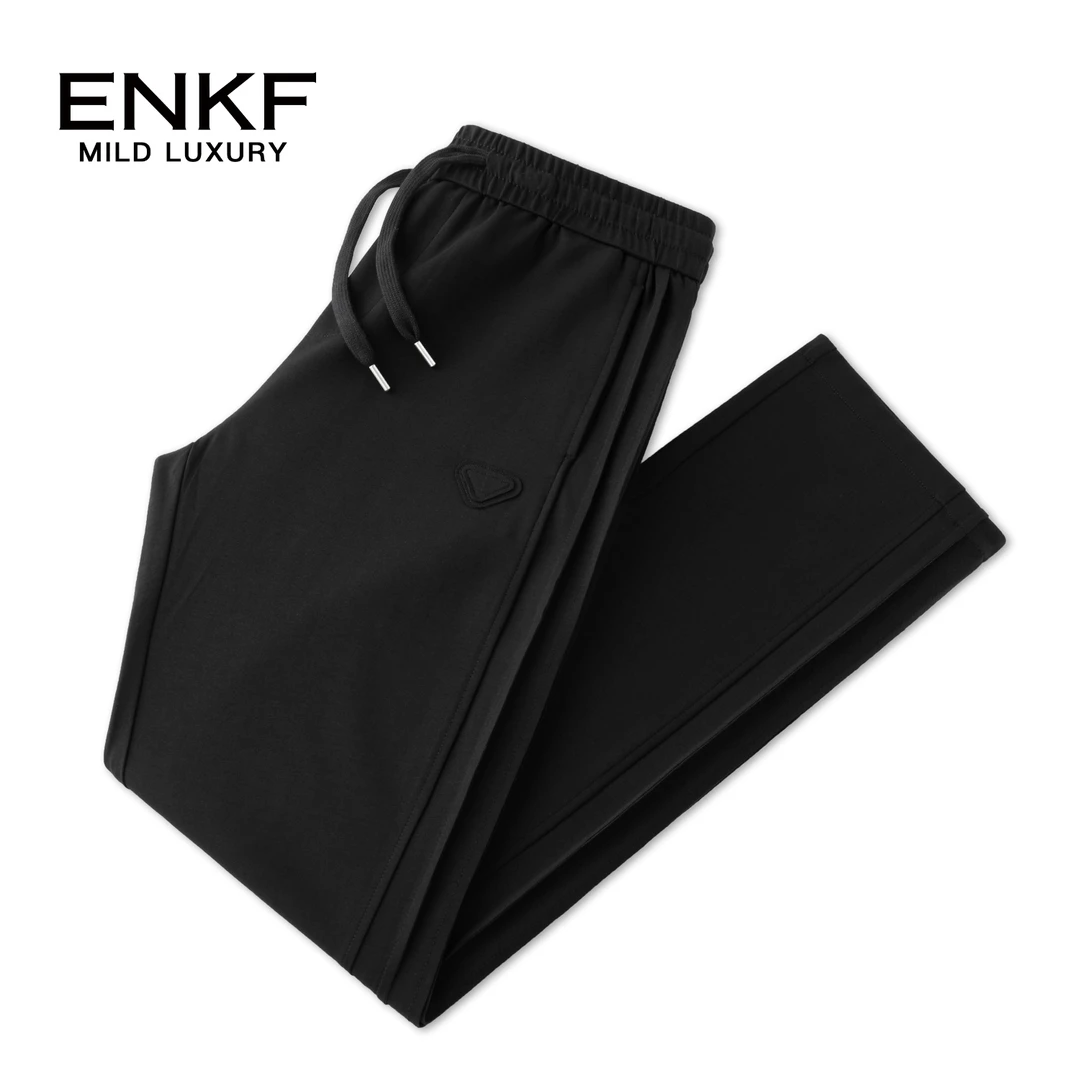 蒙口透运动裤男装直筒宽松户外百搭休闲裤夏季薄款透气拼接男士潮