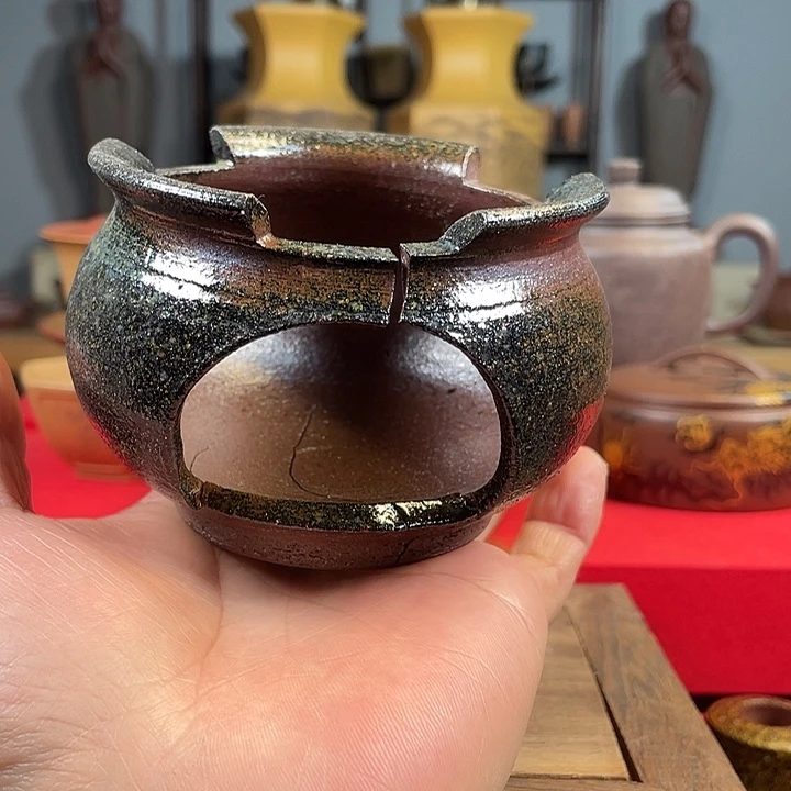 紫砂茶杯紫砂柴烧小花盆