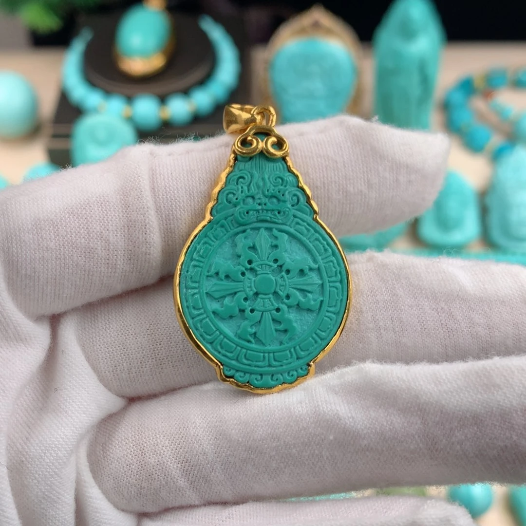 【闪购商品】绿松石珠宝半成品18K金镶嵌