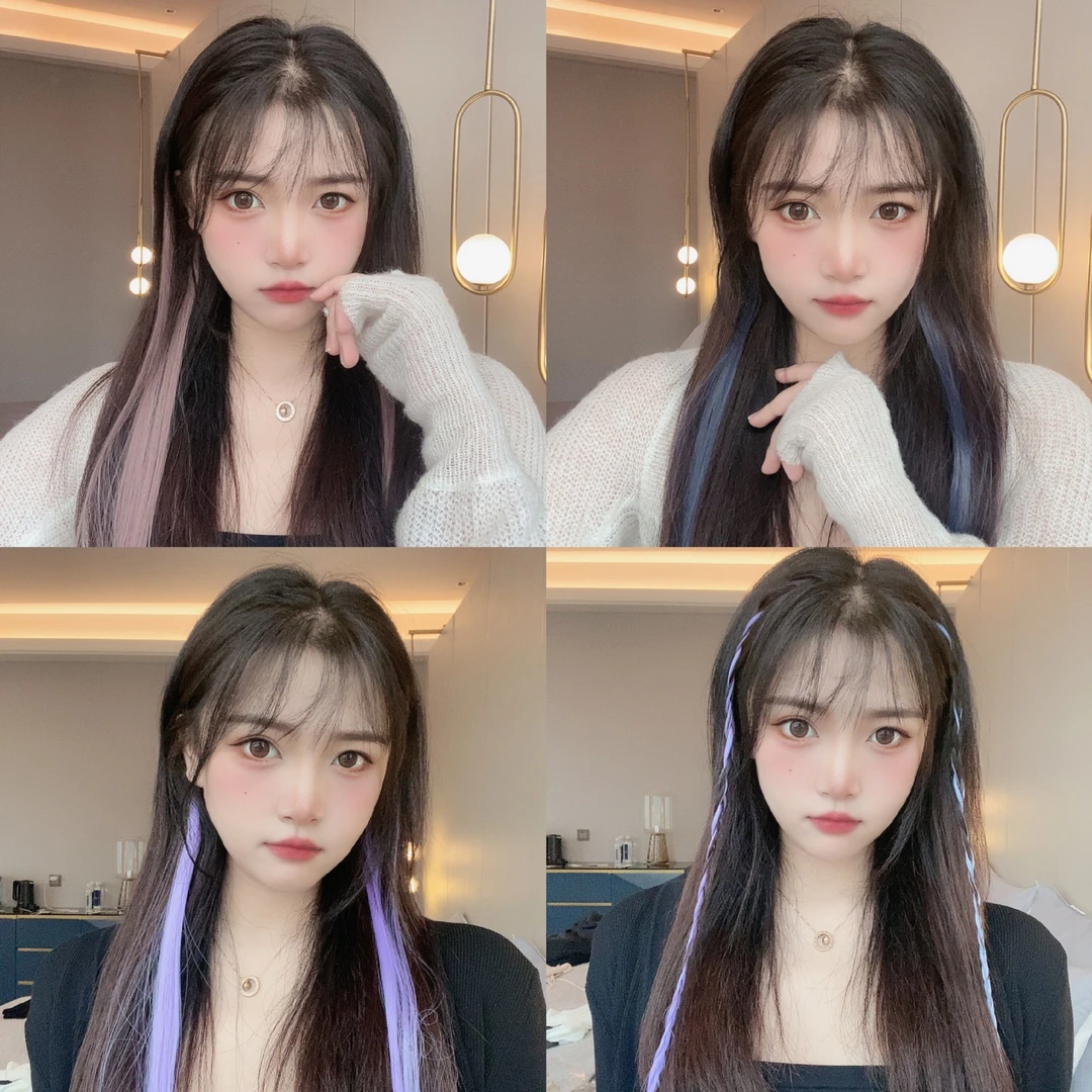 【艺凡】挂耳染假发片一片式无痕彩色接发片女短发自然假发条