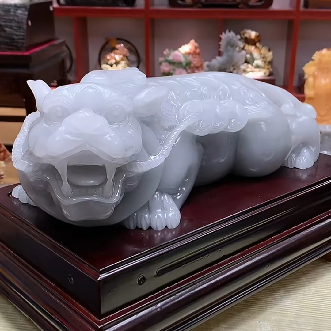 9010家居装饰摆件玉石雕刻电视柜玄关新中式创意书房山水花鸟白菜