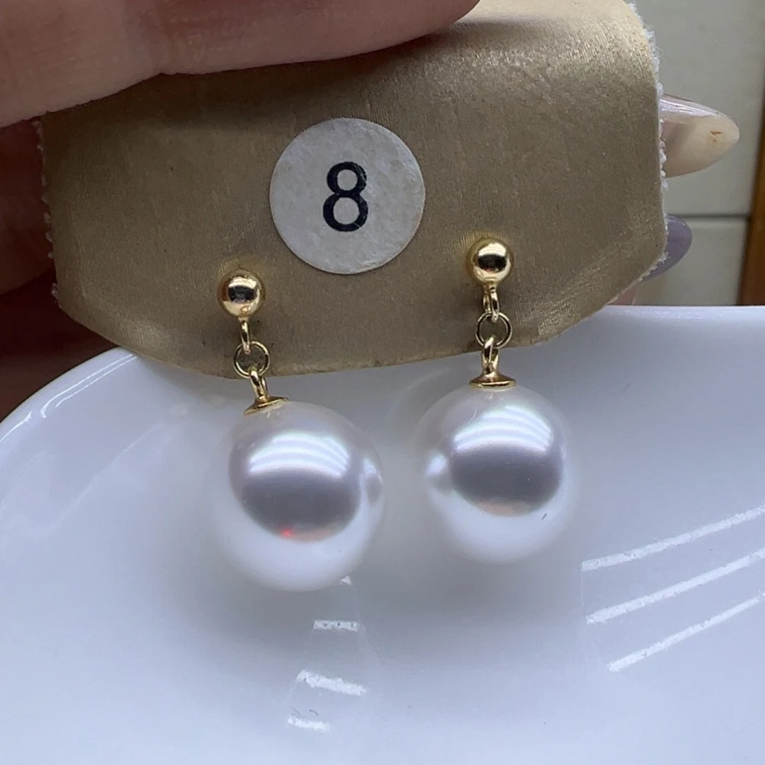 淡水珍珠银S925镶嵌耳饰