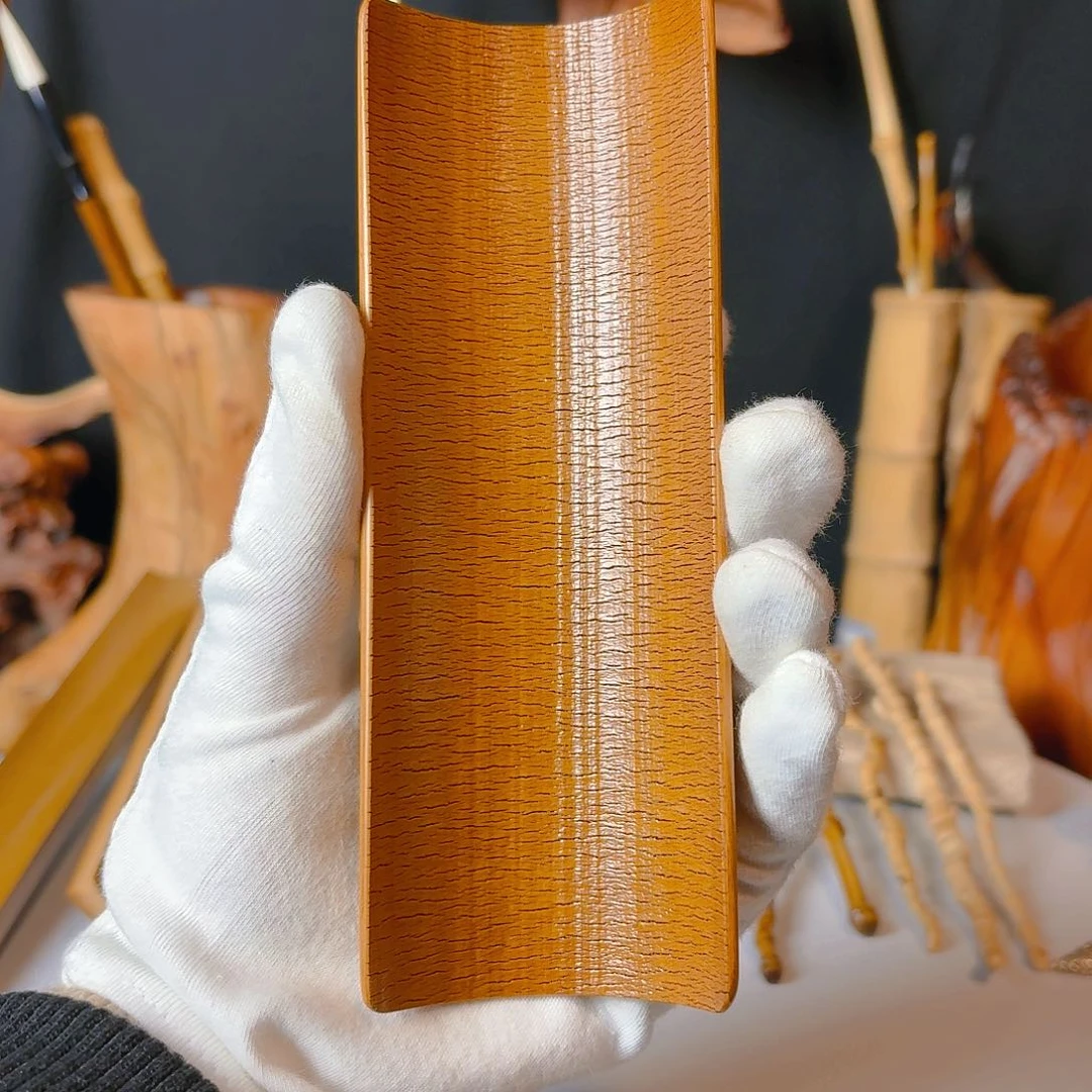 竹美**界大漆龟裂纹茶则茶具零配件