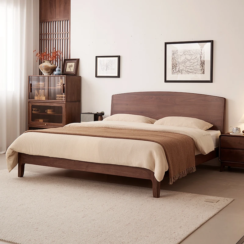 臻致美北美黑胡桃木主卧双人床儿童床云舒双人床