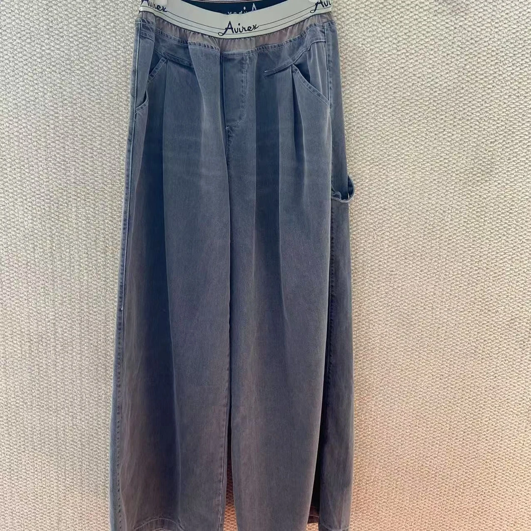 【Z】425/732085/149-9牛仔裤夏季新款百搭字母徽标撞色长裤