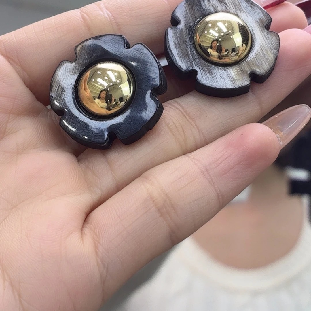 花岗石纯铜锡合金纯铜小花耳夹 不退换