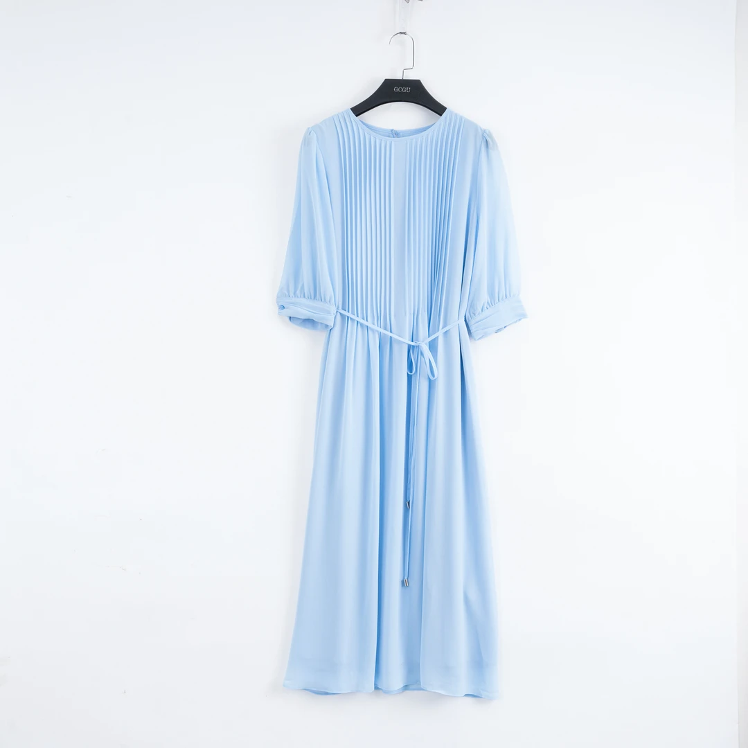蓝色通勤日常气质连衣裙-20869