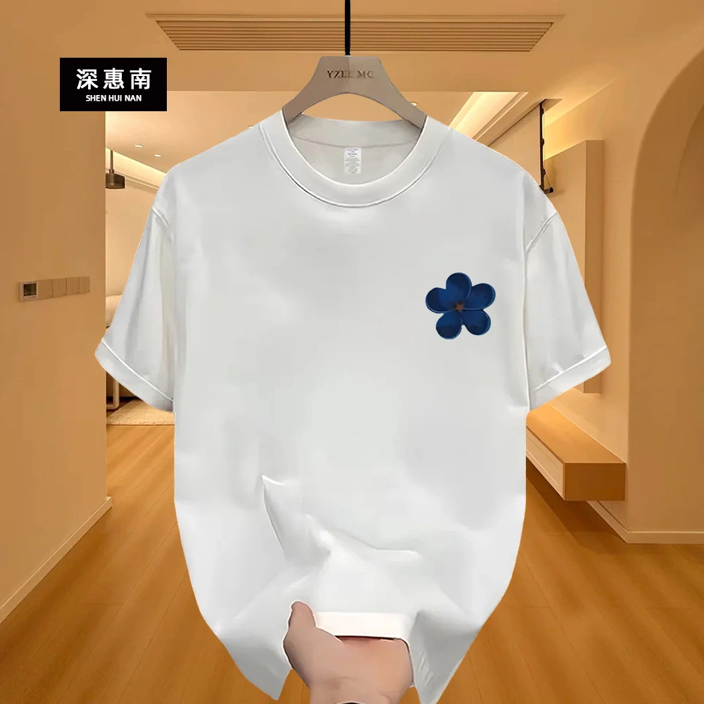 深惠南重磅纯棉短袖T恤青年男女款夏季ins男士男生街头宽松圆