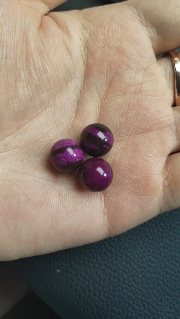 泥地樱花丝绒老料5颗单珠10mm多样性发货
