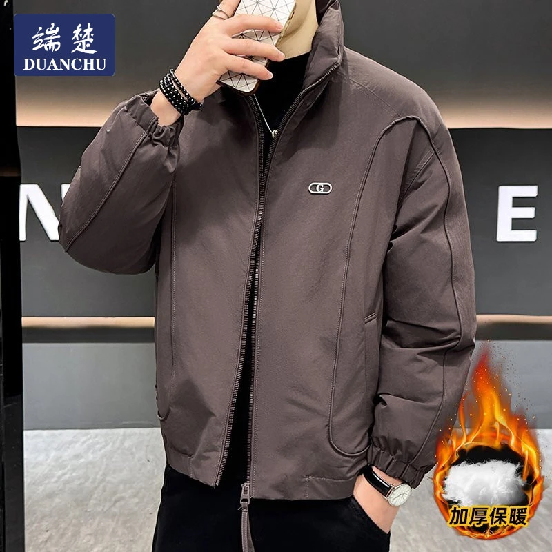 外套男款春秋季新款爆款高级感痞帅潮牌男装上衣立领休闲修身棉衣