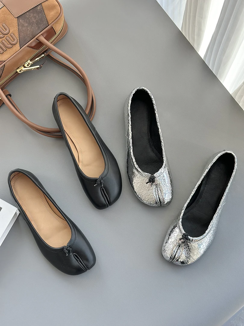 粗跟浅口平底分趾单鞋分趾平底鞋BTSP-G329（MIL-推）