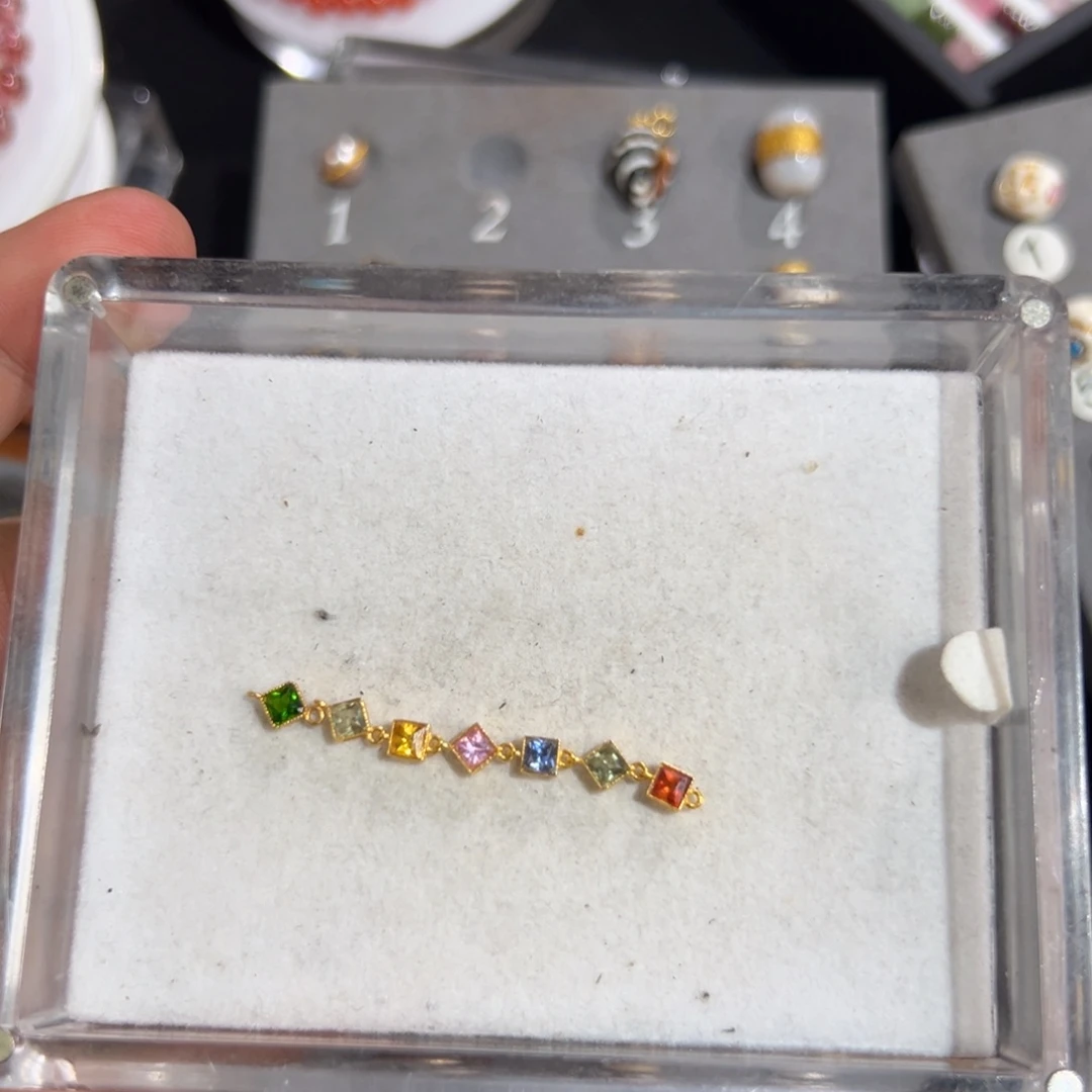 月***个配件蓝宝石18K金镶嵌客定延长链