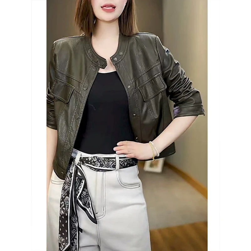 今年流行的爆款女装黑色皮衣外套小个子时尚百搭机车服夹克上衣秋
