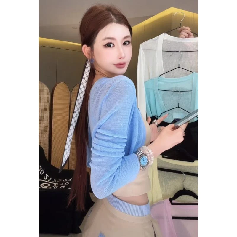 婉君Y【卖了6年的小开衫】弹力冰丝防晒针织开衫 LWJ22A2C590