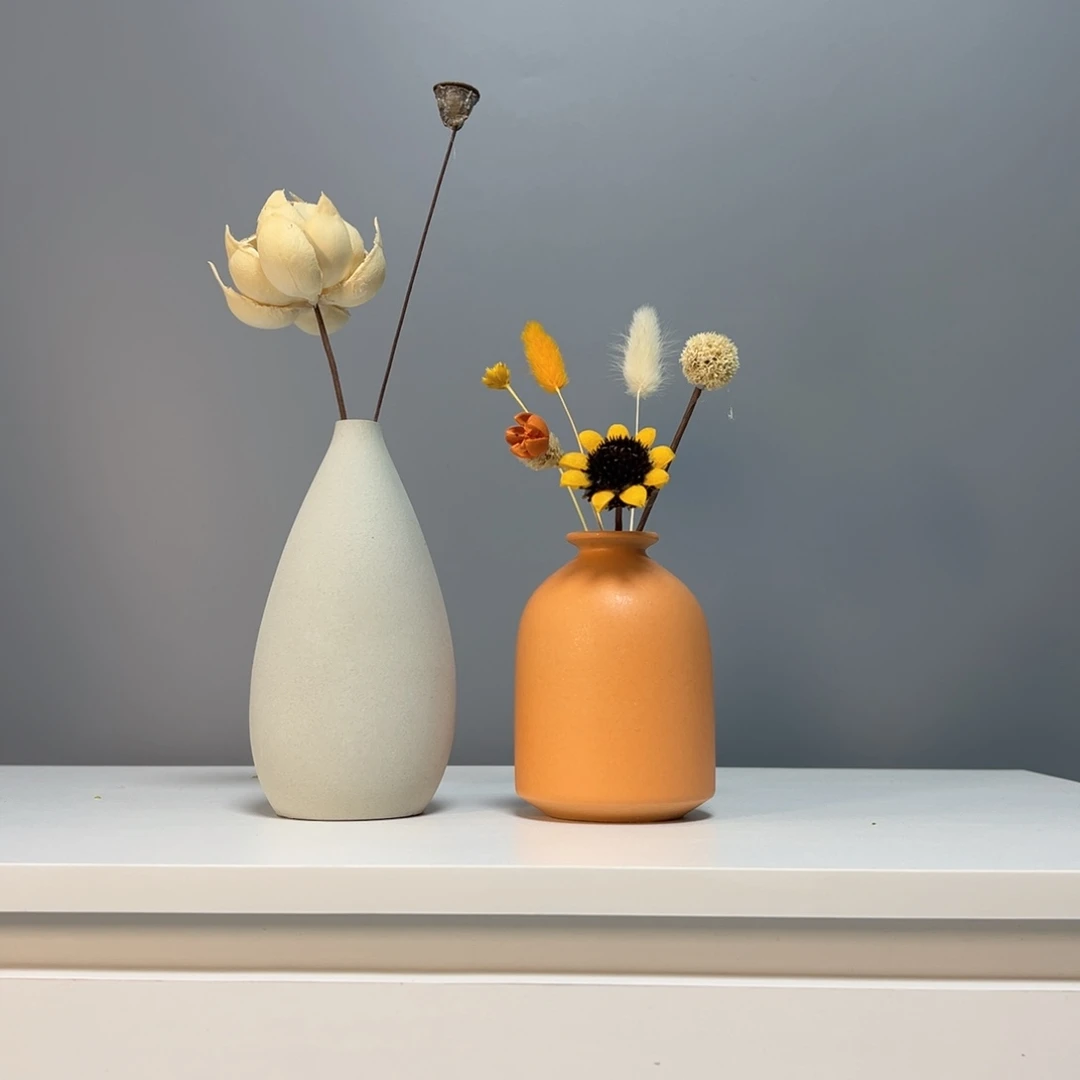 景德镇陶瓷花瓶景德镇手作陶瓷花瓶摆件无孔