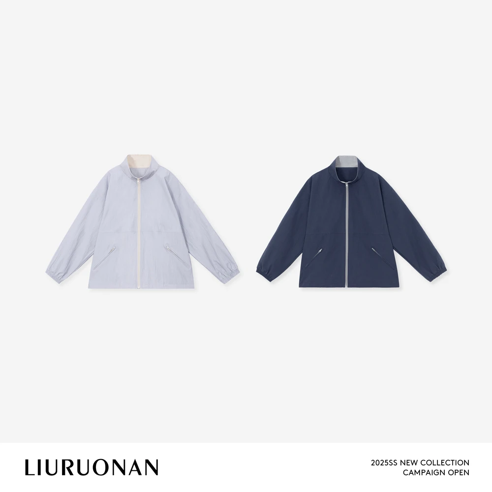 LIURUONAN 25SS 【山地冲锋衣】撞色拉链设计立领夹克风衣春季薄款