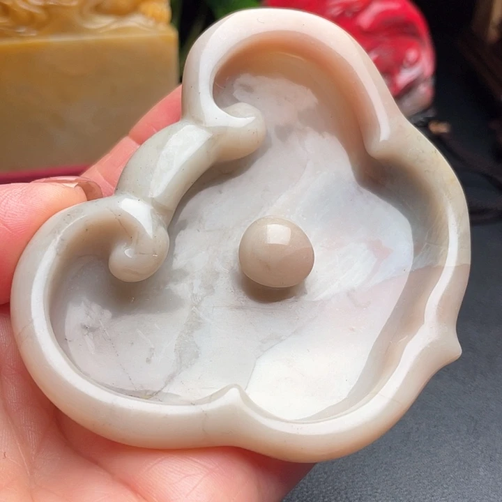 昌化石昌化田手把件笔洗