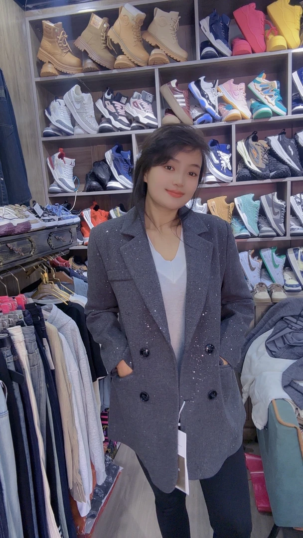 韩系亮丝西装领设计感外套百搭显瘦气质长袖上衣