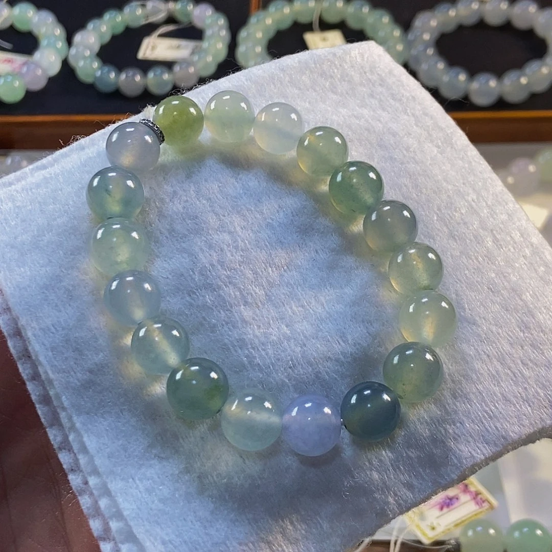 定制翡翠未镶嵌翡翠手串卡10-11