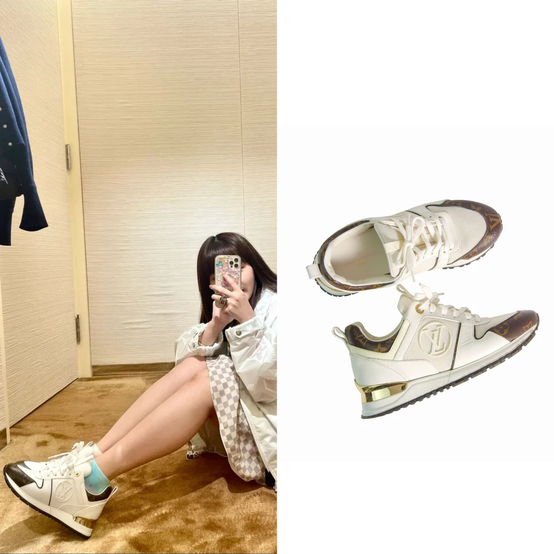 99新 LouisVuitton/路易威登 时尚满印LOGO运动鞋 35.5码 L0604