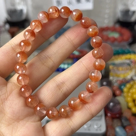 水晶手链未镶嵌矿坑红兔毛微瑕